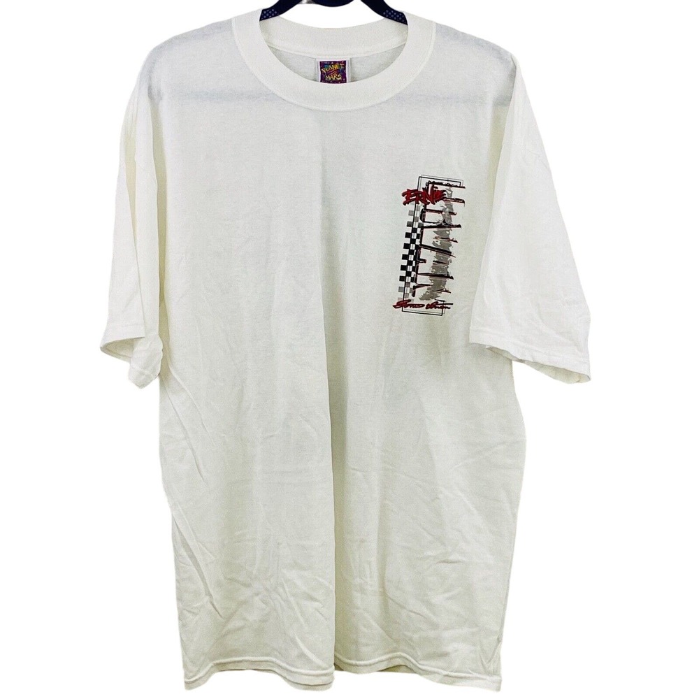 Vtg XL M&Ms Racing Team T-Shirt‎ White Ernie Irvan #36 Nascar 1999 Planet Mars